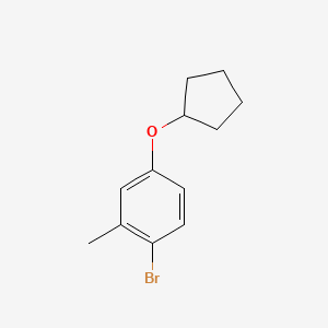 molecular formula C12H15BrO B15091010 1-Bromo-4-(cyclopentyloxy)-2-methylbenzene 