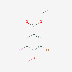 molecular formula C10H10BrIO3 B15091026 Ethyl 3-bromo-5-iodo-4-methoxybenzoate 