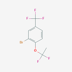 molecular formula C9H6BrF5O B15091087 2-Bromo-1-(1,1-difluoro-ethoxy)-4-trifluoromethyl-benzene 