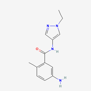 molecular formula C13H16N4O B15091159 5-Amino-N-(1-ethyl-1H-pyrazol-4-yl)-2-methylbenzamide 