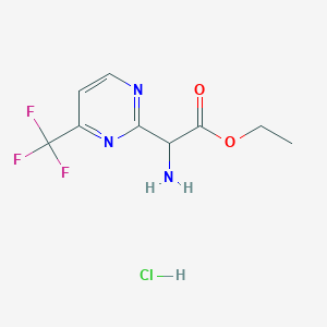 molecular formula C9H11ClF3N3O2 B15091206 Ethyl 2-amino-2-(4-(trifluoromethyl)pyrimidin-2-yl)acetate hydrochloride 