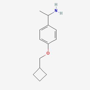 molecular formula C13H19NO B15091237 1-[4-(Cyclobutylmethoxy)phenyl]ethan-1-amine 