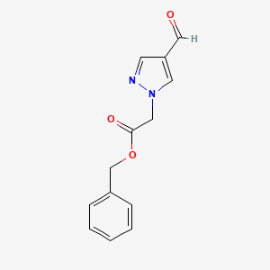 molecular formula C13H12N2O3 B15091241 Benzyl 2-(4-formyl-1H-pyrazol-1-yl)acetate 