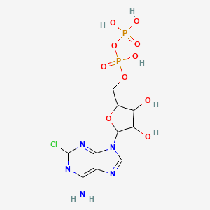 molecular formula C10H14ClN5O10P2 B15091270 [[(2R,3R,4R,5R)-5-(6-amino-2-chloro-purin-9-yl)-3,4-dihydroxy-oxolan-2-yl]methoxy-hydroxy-phosphoryl]oxyphosphonic acid 