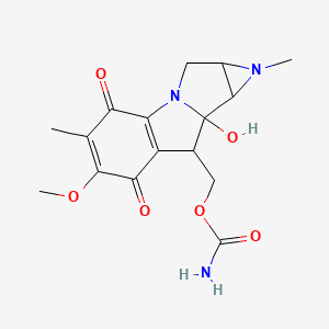 molecular formula C16H19N3O6 B15091274 (7-hydroxy-11-methoxy-5,12-dimethyl-10,13-dioxo-2,5-diazatetracyclo[7.4.0.02,7.04,6]trideca-1(9),11-dien-8-yl)methyl carbamate 