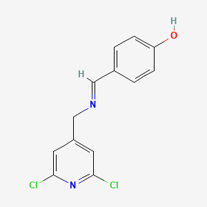 4-({[(2,6-Dichloro-4-pyridyl)methyl]imino}methyl)phenol