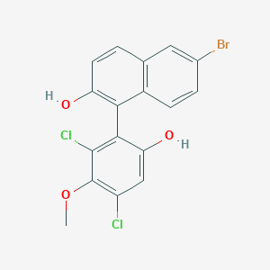 molecular formula C17H11BrCl2O3 B15091318 6-Bromo-1-(2,4-dichloro-6-hydroxy-3-methoxyphenyl)naphthalen-2-ol 