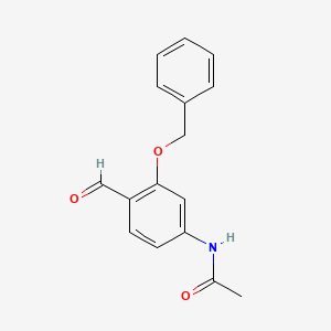 molecular formula C16H15NO3 B15091399 N-[3-(Benzyloxy)-4-formylphenyl]acetamide CAS No. 89882-69-9