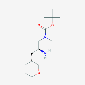 molecular formula C14H28N2O3 B1509146 tert-Butyl ((S)-2-amino-3-((R)-tetrahydro-2H-pyran-3-yl)propyl)(methyl)carbamate CAS No. 1093869-21-6