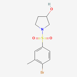 molecular formula C11H14BrNO3S B15091481 1-(4-Bromo-3-methylbenzenesulfonyl)pyrrolidin-3-ol 