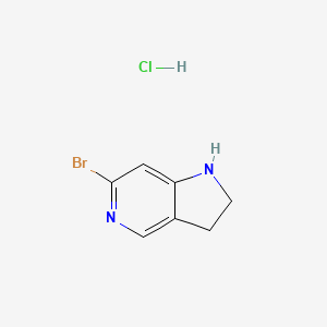 molecular formula C7H8BrClN2 B15091496 6-Bromo-2,3-dihydro-1H-pyrrolo[3,2-c]pyridine hydrochloride 