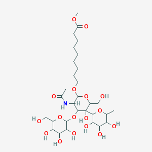 molecular formula C30H53NO17 B15091542 8-Methoxycarbonyloctyl 2-acetamido-2-deoxy-4-(a-L-fucopyranosyl)-3-O-(b-D-galactopyranosyl)-b-D-glucopyranoside 