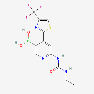 molecular formula C12H12BF3N4O3S B1509162 6-(3-Ethylureido)-4-(4-(trifluoromethyl)thiazol-2-yl)pyridin-3-ylboronic acid 