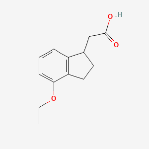 molecular formula C13H16O3 B15091666 2-(4-Ethoxy-2,3-dihydro-1H-inden-1-yl)acetic acid 