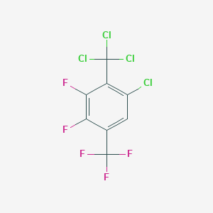 molecular formula C8HCl4F5 B15091680 6-Chloro-2,3-difluoro-4-(trifluoromethyl)benzotrichloride 