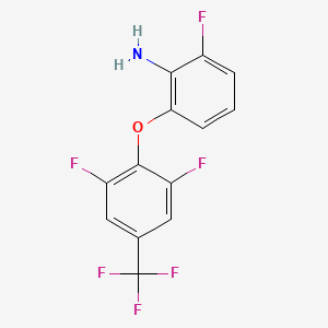 molecular formula C13H7F6NO B15091687 2-[2,6-Difluoro-4-(trifluoromethyl)phenoxy]-6-fluoroaniline 