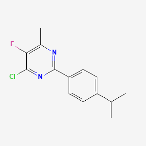 molecular formula C14H14ClFN2 B15091708 4-Chloro-5-fluoro-6-methyl-2-[4-(propan-2-yl)phenyl]pyrimidine 