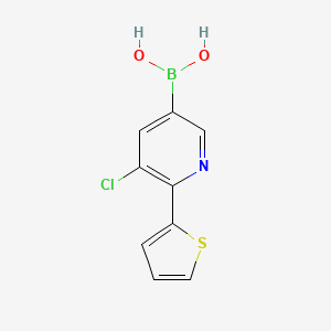 molecular formula C9H7BClNO2S B15091743 Boronic acid, B-[5-chloro-6-(2-thienyl)-3-pyridinyl]- CAS No. 2225155-08-6