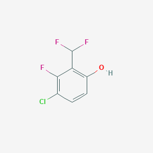 molecular formula C7H4ClF3O B15091750 4-Chloro-2-(difluoromethyl)-3-fluoro-phenol 