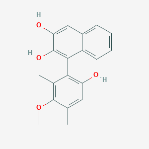 molecular formula C19H18O4 B15091790 1-(6-Hydroxy-3-methoxy-2,4-dimethylphenyl)naphthalene-2,3-diol 