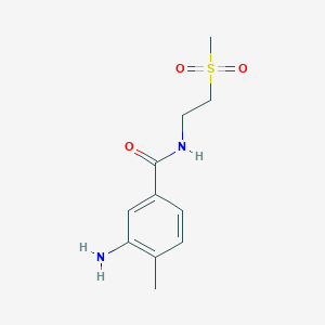 molecular formula C11H16N2O3S B15091799 3-amino-N-(2-methanesulfonylethyl)-4-methylbenzamide 