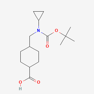 molecular formula C16H27NO4 B15091817 (1r,4r)-4-(((tert-Butoxycarbonyl)(cyclopropyl)amino)methyl)cyclohexanecarboxylic acid 