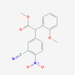 molecular formula C17H14N2O5 B15091838 Methyl 2-(3-cyano-4-nitrophenyl)-2-(2-methoxyphenyl)acetate 