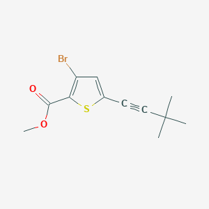 molecular formula C12H13BrO2S B1509184 Methyl 3-bromo-5-(3,3-dimethylbut-1-yn-1-yl)thiophene-2-carboxylate 