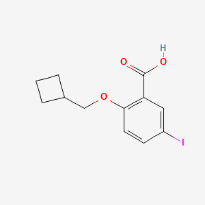 molecular formula C12H13IO3 B15091947 2-(Cyclobutylmethoxy)-5-iodobenzoic acid 