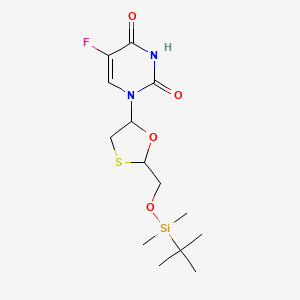 1-[2-[[Tert-butyl(dimethyl)silyl]oxymethyl]-1,3-oxathiolan-5-yl]-5-fluoropyrimidine-2,4-dione