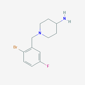 1-[(2-Bromo-5-fluorophenyl)methyl]piperidin-4-amine