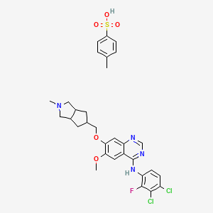 N-(3,4-dichloro-2-fluorophenyl)-6-methoxy-7-[(2-methyl-3,3a,4,5,6,6a-hexahydro-1H-cyclopenta[c]pyrrol-5-yl)methoxy]quinazolin-4-amine;4-methylbenzenesulfonic acid