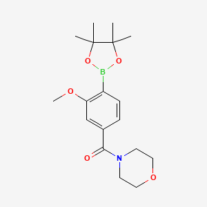 molecular formula C18H26BNO5 B15092110 (3-Methoxy-4-(4,4,5,5-tetramethyl-1,3,2-dioxaborolan-2-yl)phenyl)(morpholino)methanone 