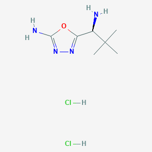 molecular formula C7H16Cl2N4O B15092118 5-((S)-1-amino-2,2-dimethylpropyl)-[1,3,4]oxadiazol-2-ylamine dihydrochloride 