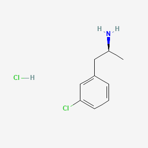 molecular formula C9H13Cl2N B15092129 Benzeneethanamine, 3-chloro-alpha-methyl-, hydrochloride, (S)- CAS No. 54676-33-4