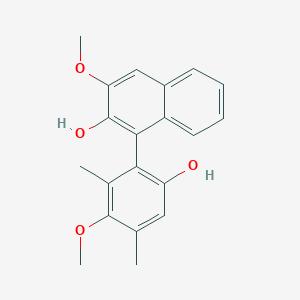 molecular formula C20H20O4 B15092157 1-(6-Hydroxy-3-methoxy-2,4-dimethylphenyl)-3-methoxynaphthalen-2-OL 