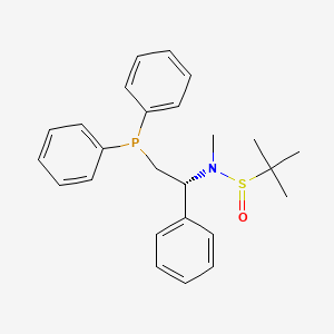 molecular formula C25H30NOPS B15092181 (R)-N-((R)-2-(Diphenylphosphino)-1-phenylethyl)-N,2-dimethylpropane-2-sulfinamide 