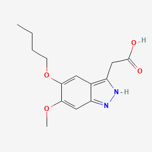 molecular formula C14H18N2O4 B15092202 2-(5-butoxy-6-methoxy-1H-indazol-3-yl)acetic acid CAS No. 1306603-72-4