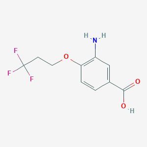 molecular formula C10H10F3NO3 B15092227 3-Amino-4-(3,3,3-trifluoropropoxy)benzoic acid 