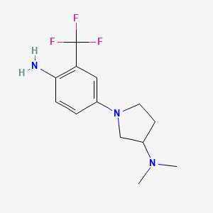 molecular formula C13H18F3N3 B15092285 1-(4-Amino-3-(trifluoromethyl)phenyl)-N,N-dimethylpyrrolidin-3-amine 