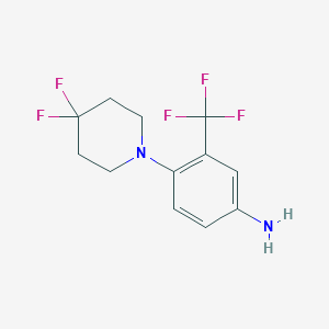 molecular formula C12H13F5N2 B15092301 4-(4,4-Difluoropiperidin-1-yl)-3-(trifluoromethyl)aniline 