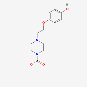 molecular formula C17H26N2O4 B15092336 tert-Butyl 4-[2-(4-hydroxyphenoxy)ethyl]piperazine-1-carboxylate 