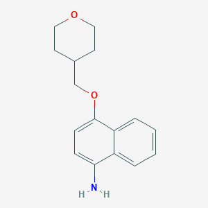 molecular formula C16H19NO2 B15092406 4-((Tetrahydro-2H-pyran-4-yl)methoxy)naphthalen-1-amine 