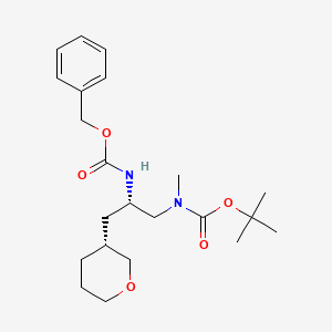 molecular formula C22H34N2O5 B1509241 tert-Butyl ((S)-2-(((benzyloxy)carbonyl)amino)-3-((R)-tetrahydro-2H-pyran-3-yl)propyl)(methyl)carbamate CAS No. 1093869-20-5