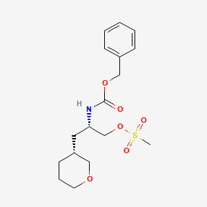 molecular formula C17H25NO6S B1509242 (S)-2-(((Benzyloxy)carbonyl)amino)-3-((R)-tetrahydro-2H-pyran-3-yl)propyl methanesulfonate CAS No. 1093869-18-1