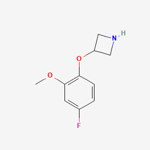 molecular formula C10H12FNO2 B15092431 3-(4-Fluoro-2-methoxyphenoxy)azetidine 