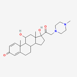 11,17-dihydroxy-10,13-dimethyl-17-[2-(4-methylpiperazin-1-yl)acetyl]-7,8,9,11,12,14,15,16-octahydro-6H-cyclopenta[a]phenanthren-3-one