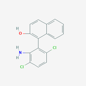 molecular formula C16H11Cl2NO B15092465 1-(2-Amino-3,6-dichlorophenyl)naphthalen-2-ol 