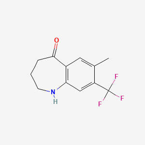 molecular formula C12H12F3NO B1509252 7-Methyl-8-(trifluoromethyl)-3,4-dihydro-1H-benzo[b]azepin-5(2H)-one CAS No. 872624-58-3