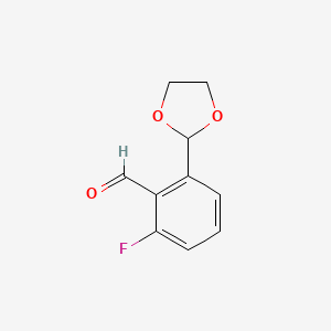 molecular formula C10H9FO3 B15092586 2-(1,3-Dioxolan-2-yl)-6-fluorobenzaldehyde CAS No. 146137-73-7